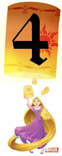 Abecedario de Rapunzel con Lámparas. Rapunzel with Flying Lanterns Alphabet.