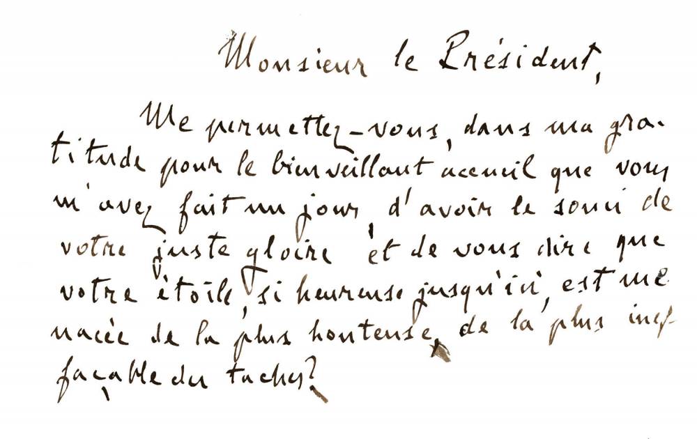 Emile Zola writing Jaccuse letter 1898