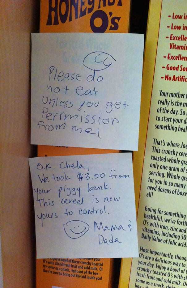 5 Funny Notes Parents Left for Their Kids They are so funny sometimes.
