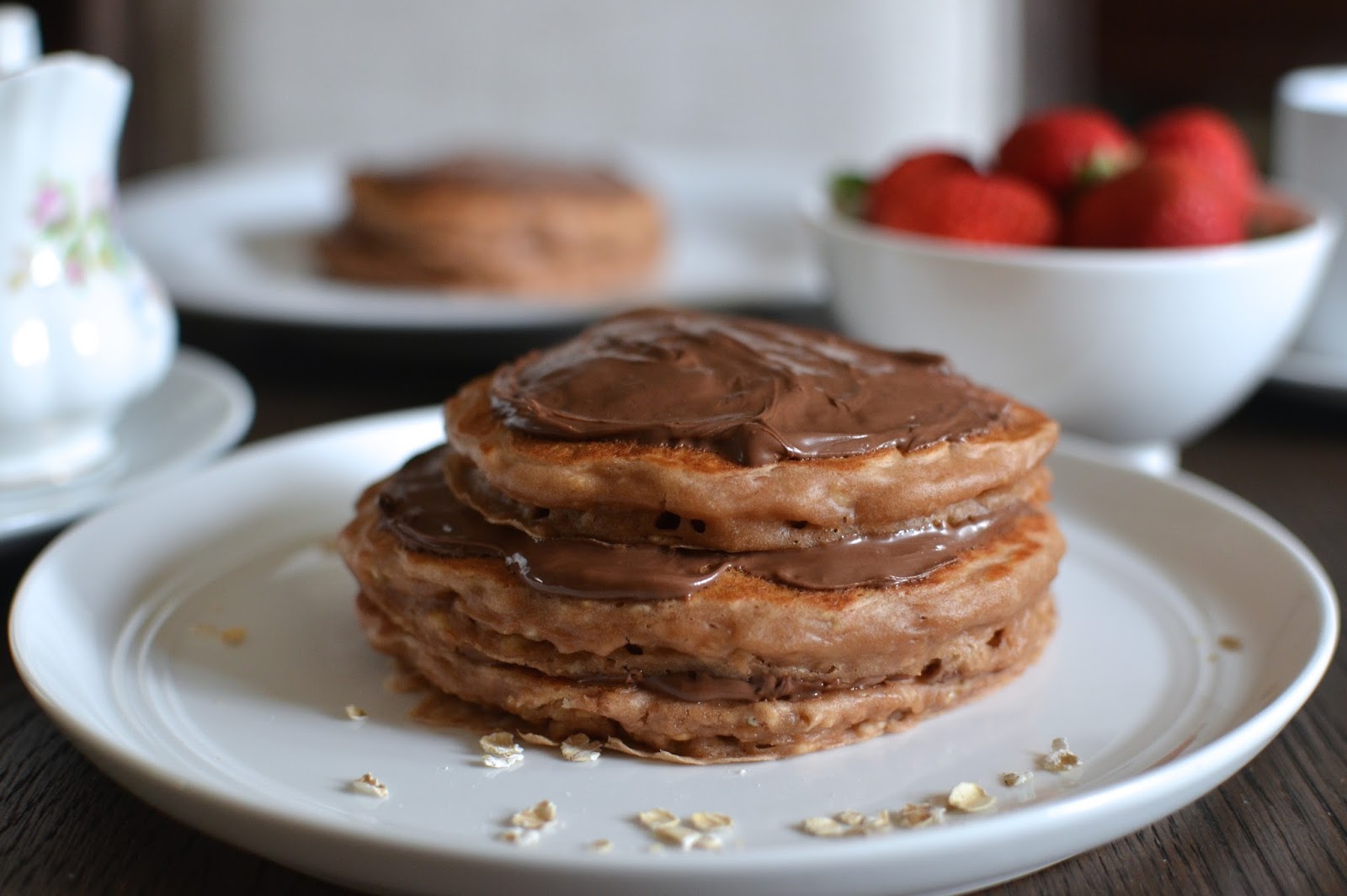 Playing with Flour Nutella oat pancakes