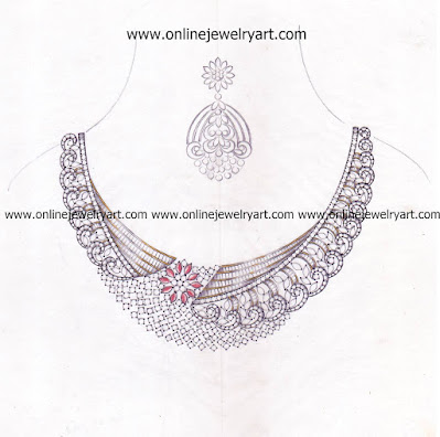 Jewelry Design Art Vintage Necklacehand Drawing Stock Illustration  599602577 | Shutterstock