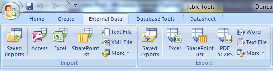 Jacob Duncan: Tutorial Blog 3/Importing and Exporting Data In Access