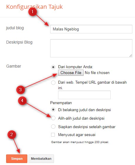 Cara Mengganti Judul blog,dengan,gambar,logo