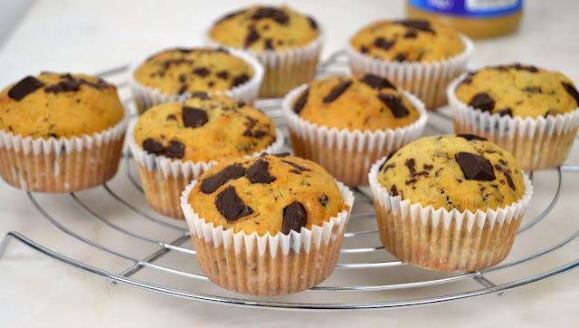 Muffins De Crema De Cacahuete Con Chocolate
