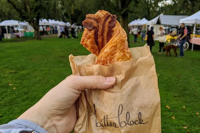 Buffalo Food: Maple bacon bowtie from Butter Block Patisserie at Elmwood Village Farmer's Market