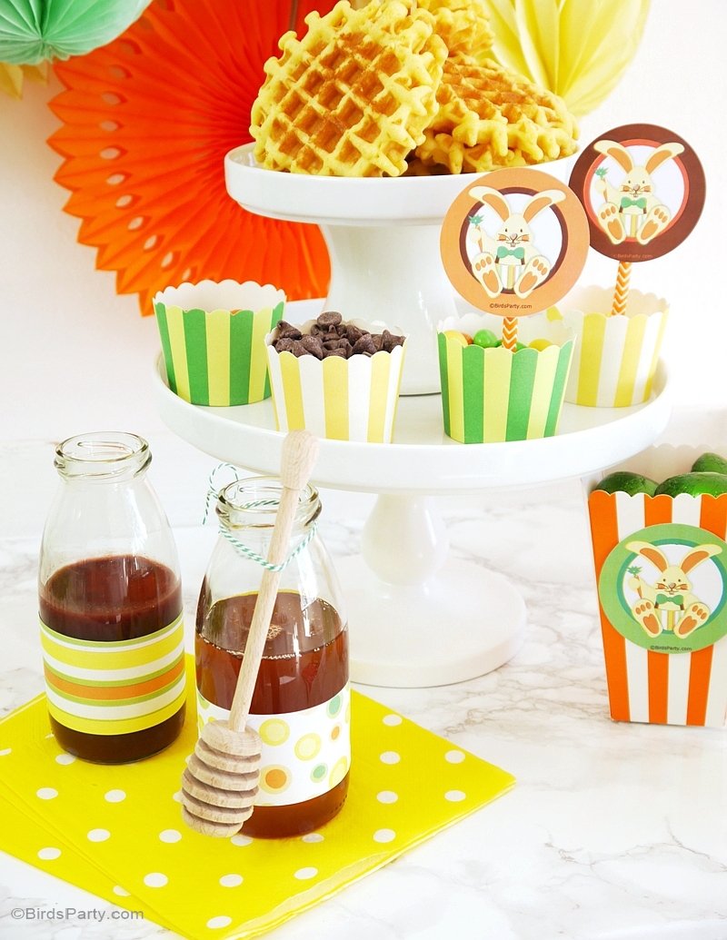 How to Set up an Easter Waffle Bar - BirdsParty.com