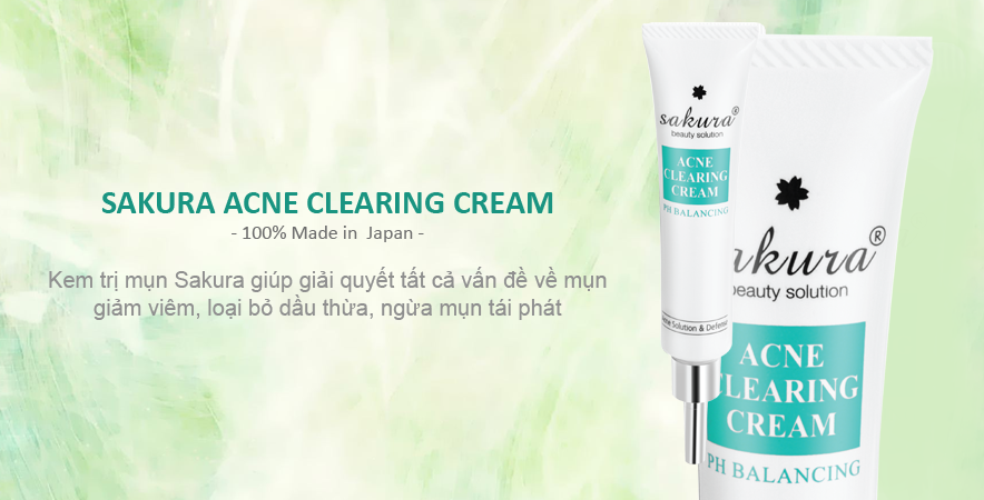Kem trị mụn Sakura Acne Clearing Cream - Hàng Nhật