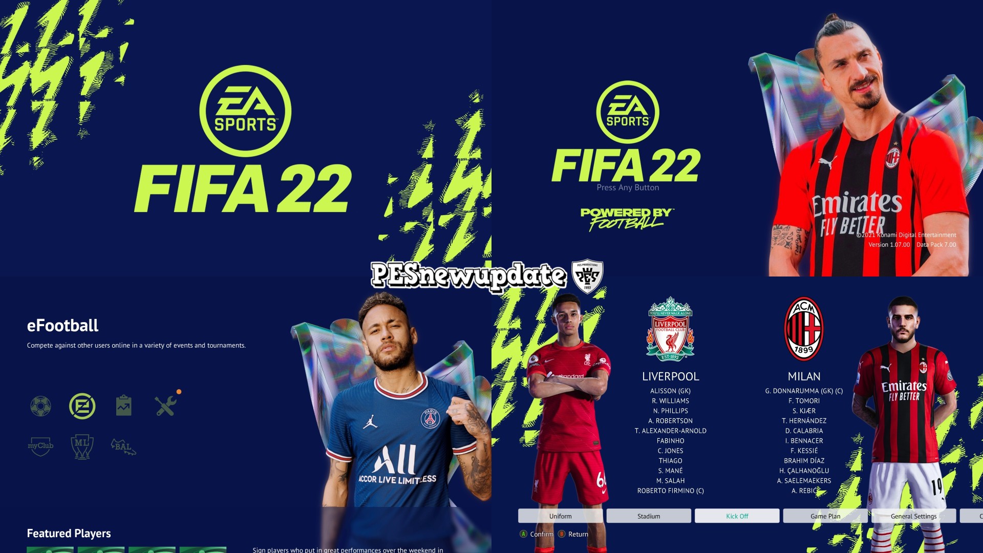 Ond millimeter dække over PES 2021 Menu Mod FIFA 22 Green Edition by PESNewupdate ~ PESNewupdate.com  | Free Download Latest Pro Evolution Soccer Patch & Updates