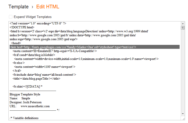 Edit HTML Blogger