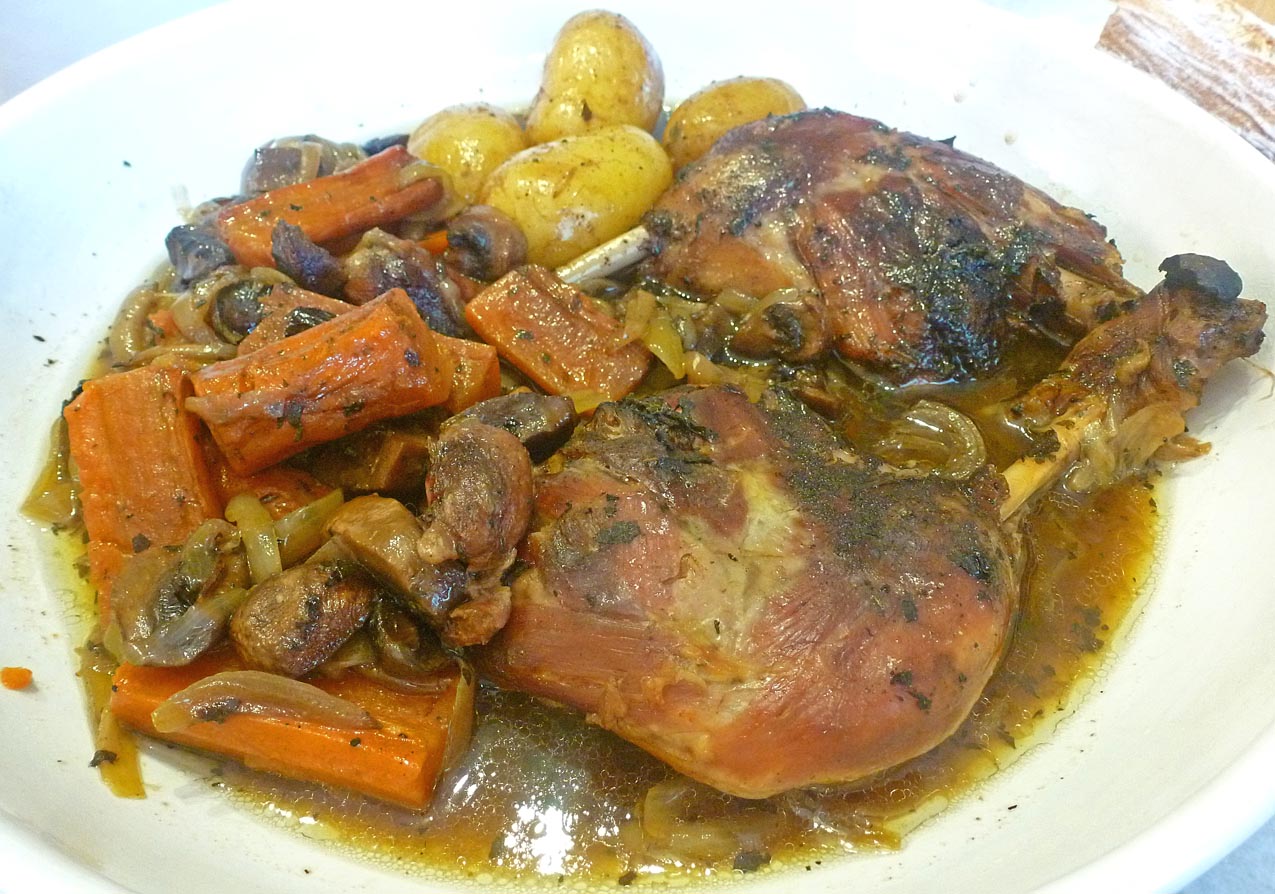 Living the life in saint aignan: duck with herbs and vegetables in ...