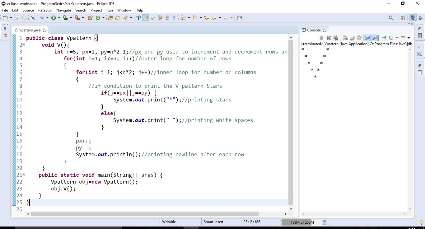 Basic Java Programs: V