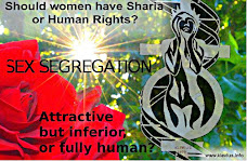 Sharia restricts Human Rights (drawing 1979 and photo 2012 by Peter Klevius)