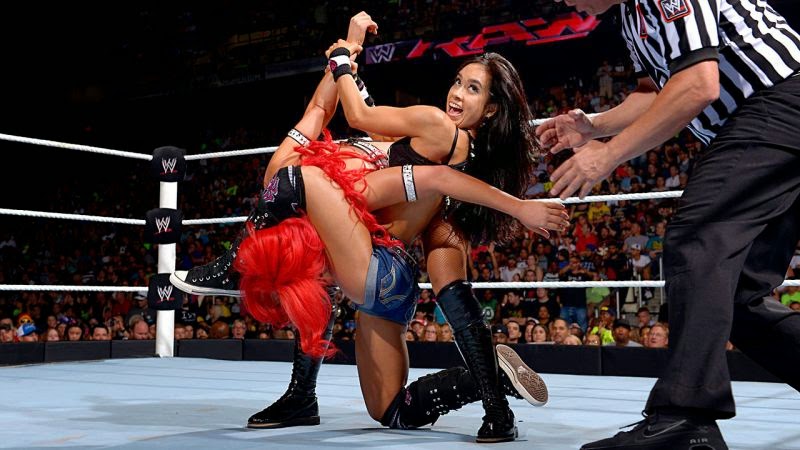 AJ Lee vs Eva-wwe ladies wrestling