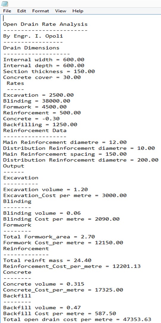 CivilStructural Guru Open Rectangular Storm Drain Rate Analysis