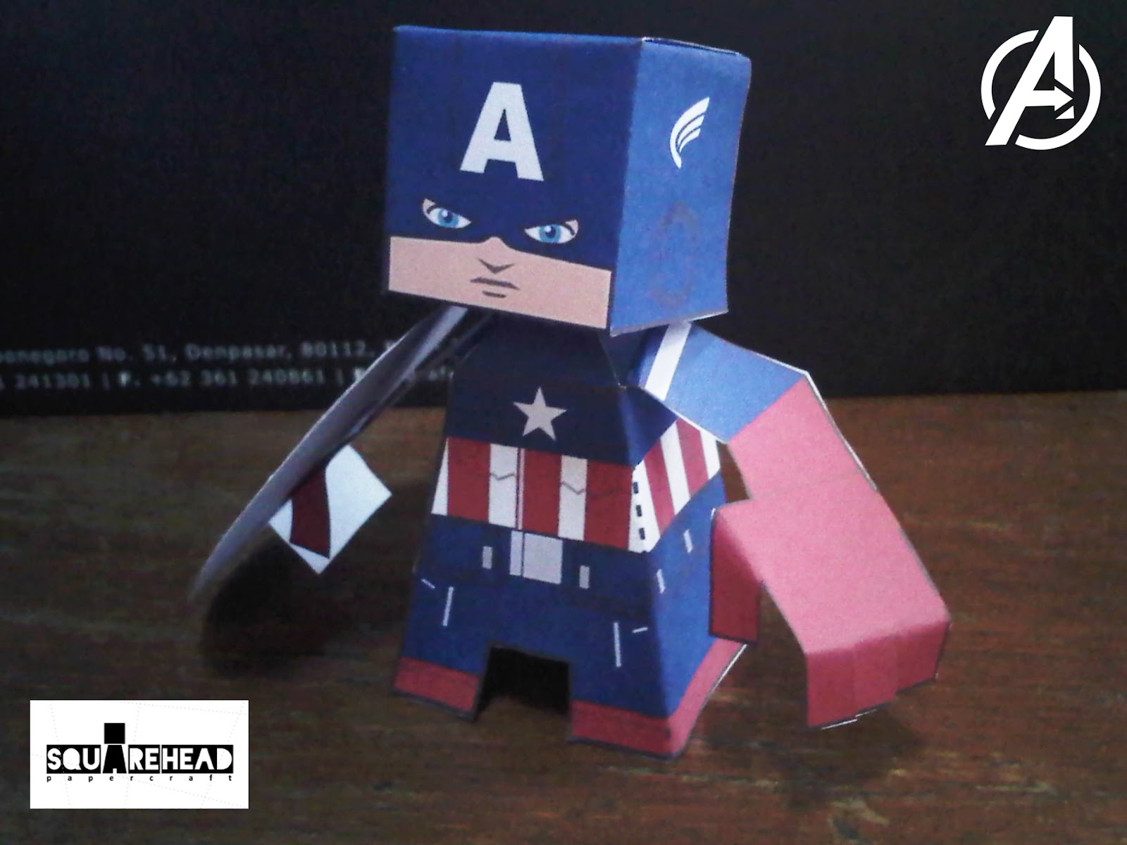 Square Head Papercraft Captain America The Avengers Movie Version