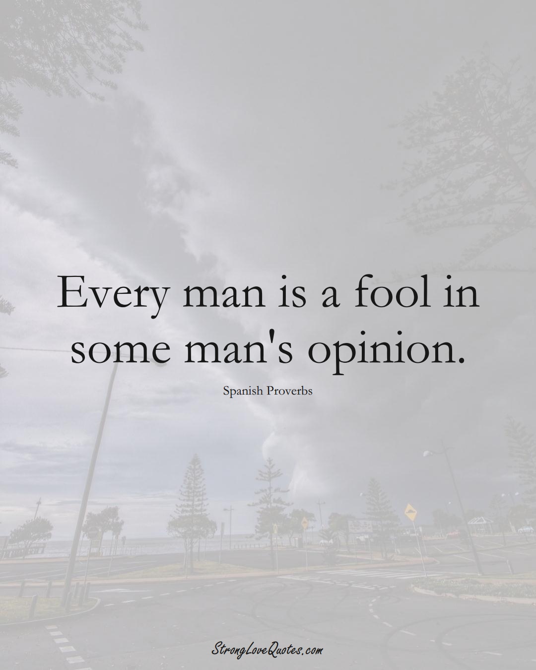 Every man is a fool in some man's opinion. (Spanish Sayings);  #EuropeanSayings