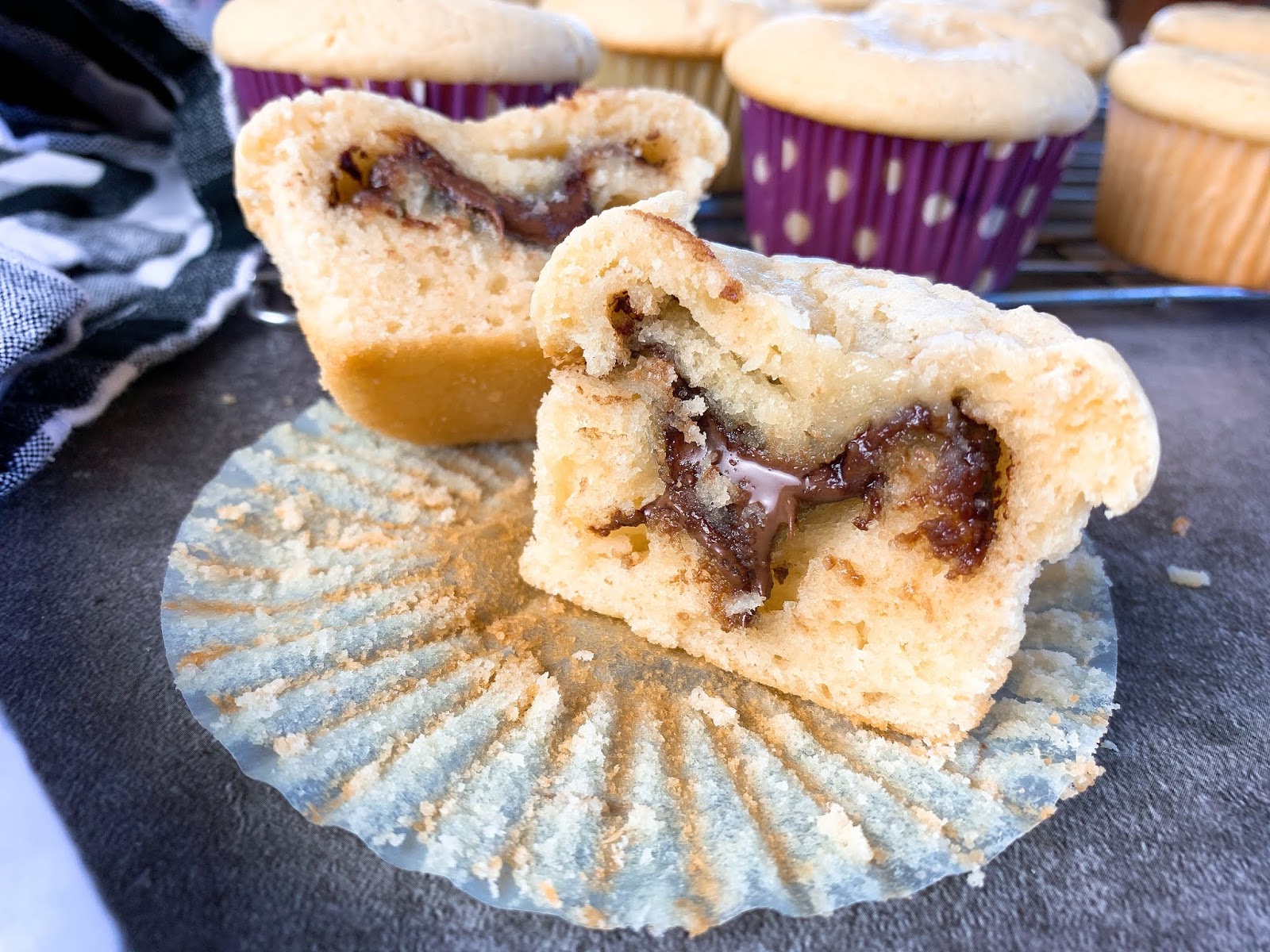 Nutella Filled Vanilla Muffins
