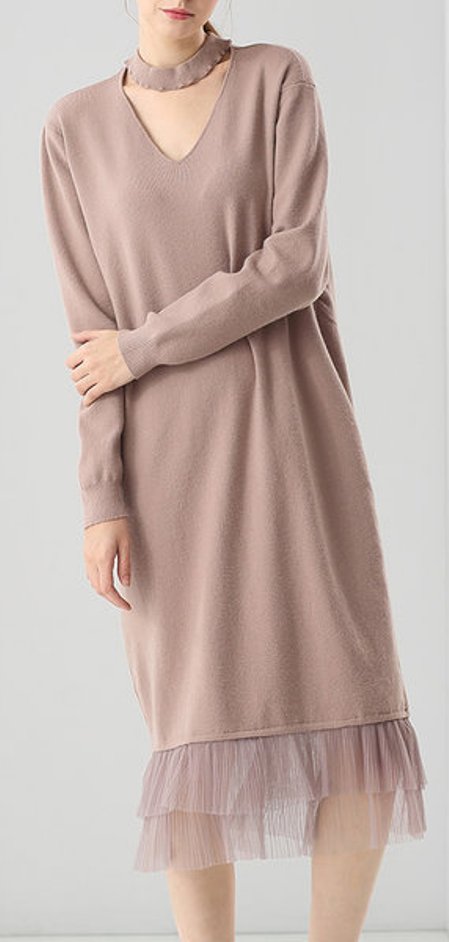 Khaki trend - Khaki Casual Mesh Paneled Cotton-blend Halter Midi Dress from NATURAL HOUSE - Price:$82.00