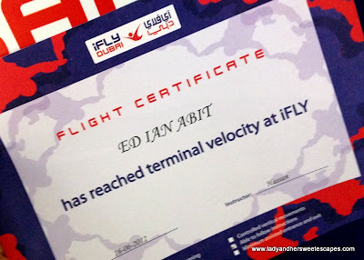 Certificate of PlayNation's ifly Dubai