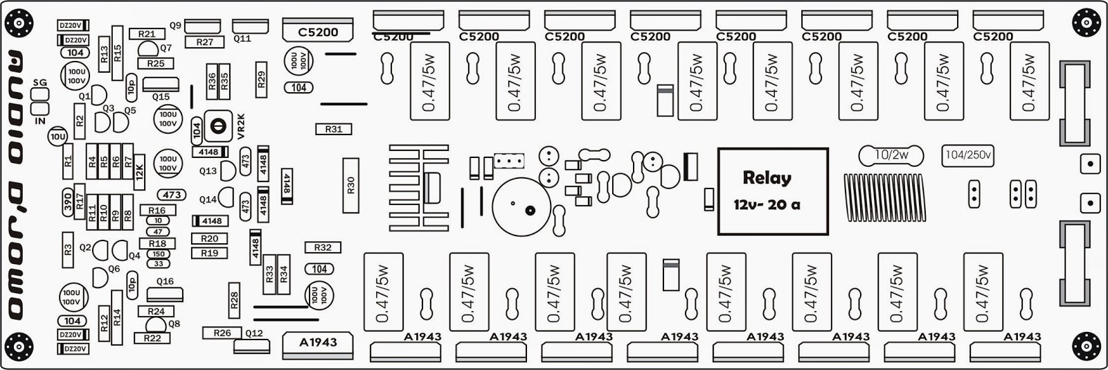 DK Tech PCB Audio Power AMPLIFIER: POWER AMP PART II