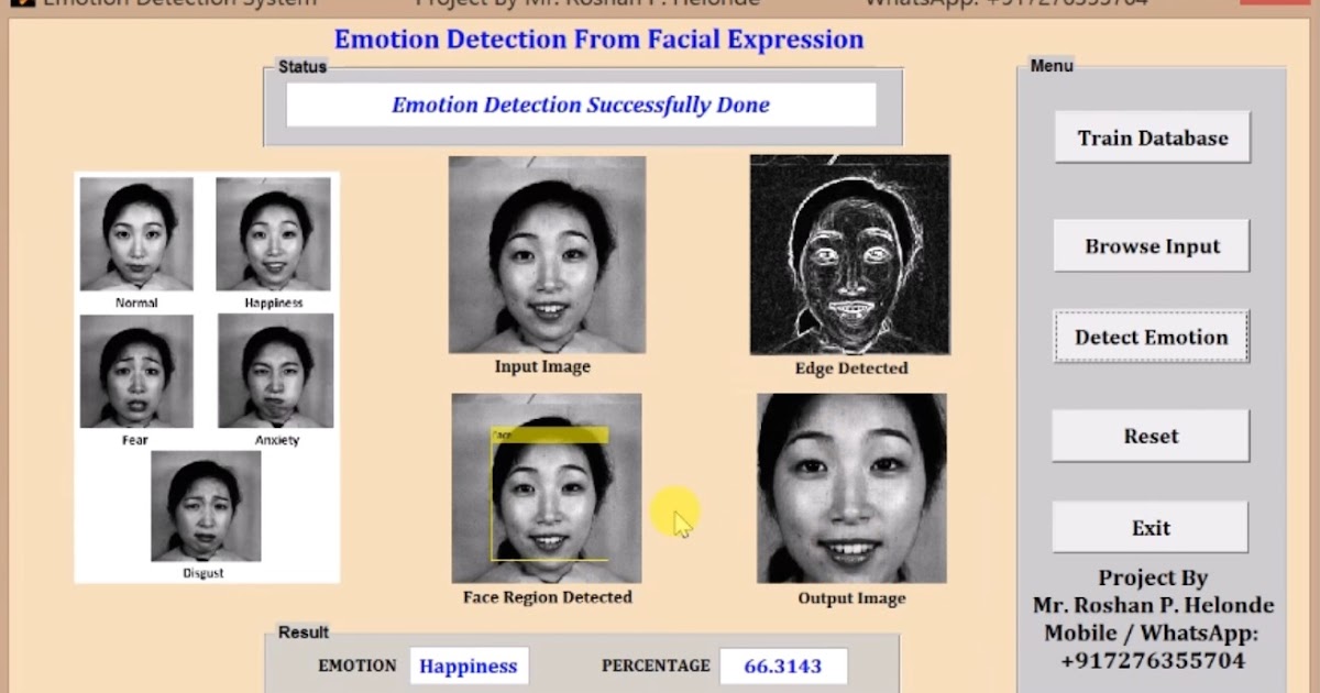 Emotion Detection from Facial Expression Using Matlab Source Code ...