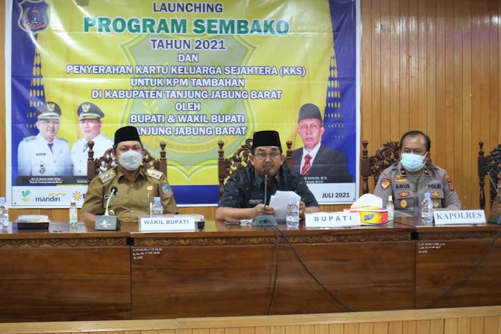  Bupati Tanjung Jabung Barat, Drs. H. Anwar Sadat.M.Ag hadiri Launching Program Sembako Tahun 2021