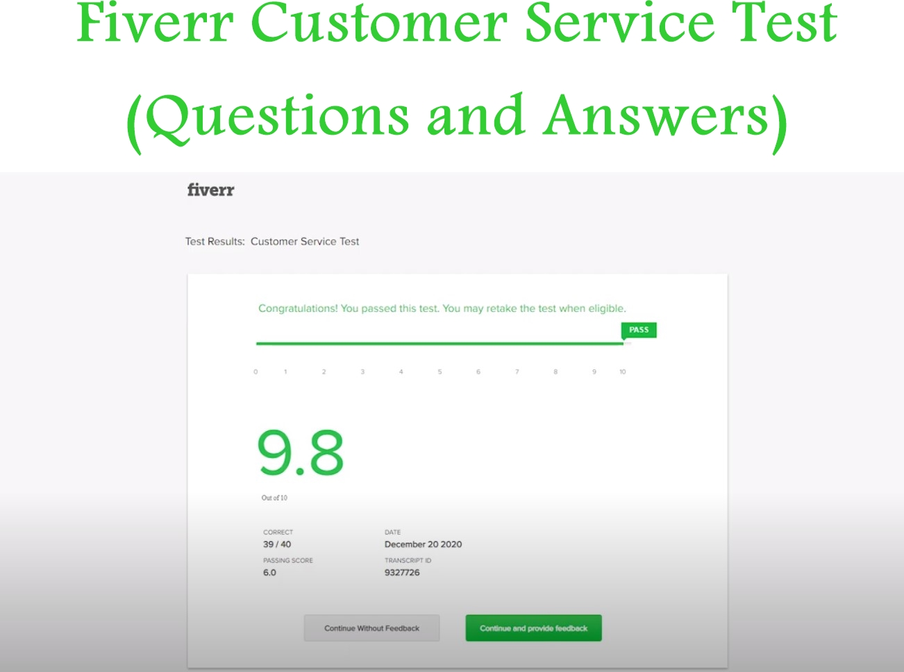 Fiverr Customer Service Test Questions and Answers 2023