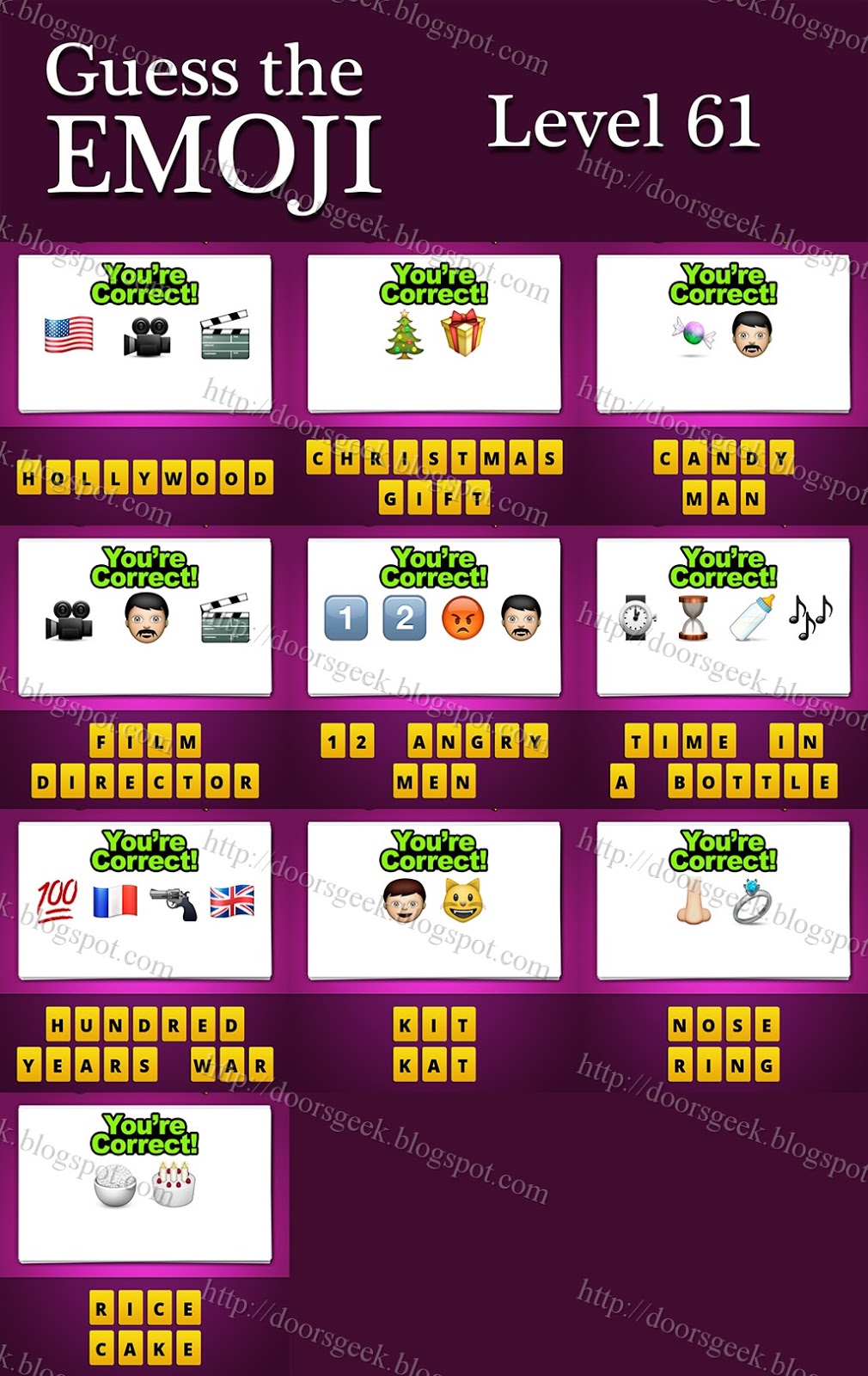 The Emoji [Level 61] Answers Cheats ~ Doors