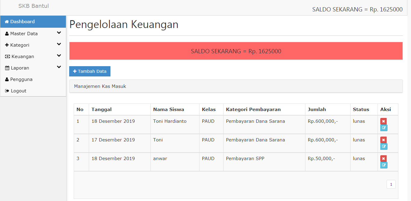 Source Code Aplikasi Pembayaran SPP Sekolah Berbasis Web
