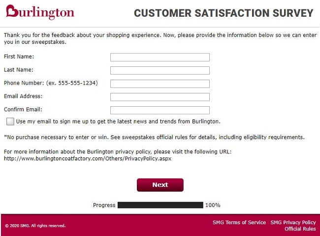 burlington feedback survey