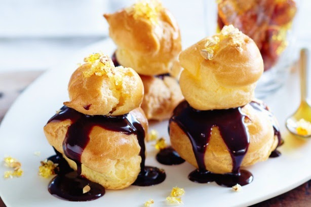 Almond Praline Profiterole Stack