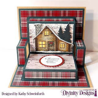 Stamp/Die Duo: Home For Christmas Custom Dies: Book Fold Card with Layers, Rectangles, Scalloped Rectangles, Circles, Scalloped Circles, Merry Christmas Caps Pattern Paper: Rustic Christmas