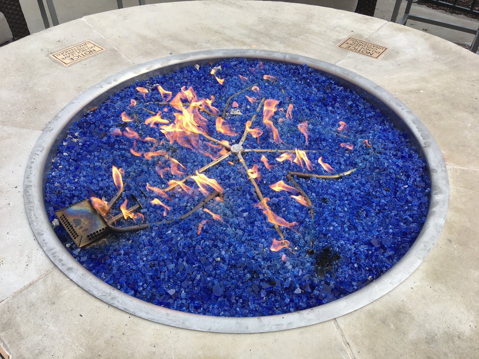 Tumbled blue glass for your firepit