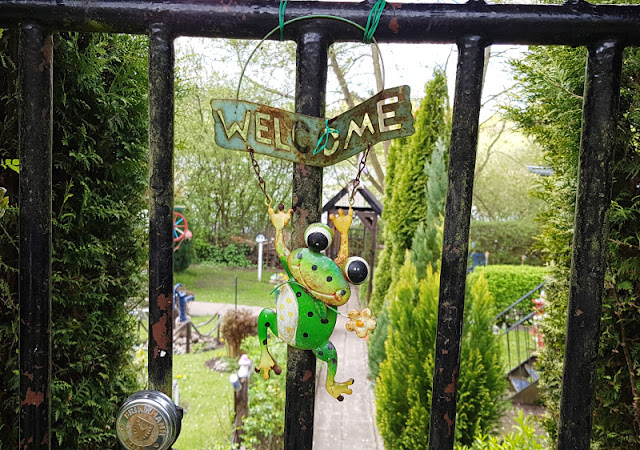 Küsten-Spaziergänge rund um Kiel, Teil 6: Der Rundweg um den Langsee. Auf der Route durch die Kleingärten könnt Ihr so manchen Frosch und andere Schätze am Wegesrand entdecken.