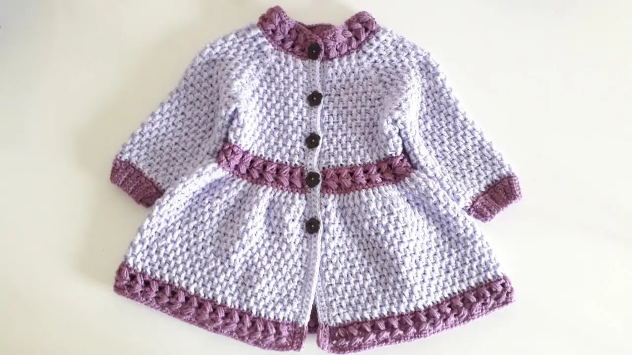 gesto satisfacción Ataque de nervios 793. Preciosa Chaqueta de Niña Springtime a Crochet