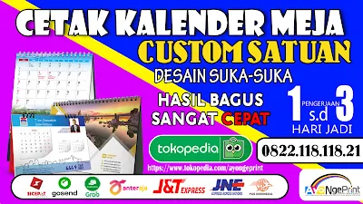 Cetak Kalender Meja / Duduk Murah di Cikole, Sukabumi