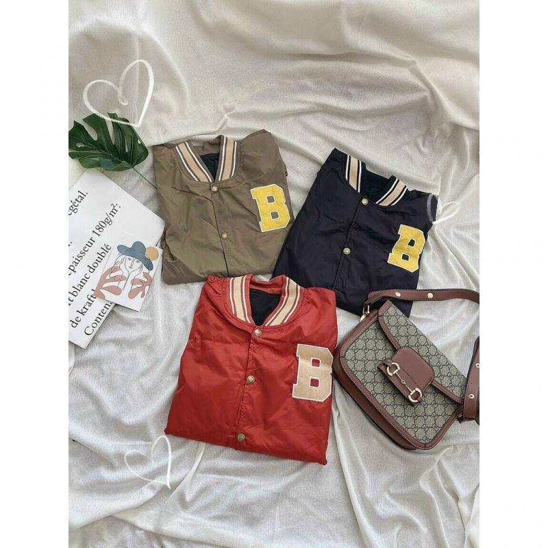 Áo Khoác Dù Bomber Thêu Chữ B