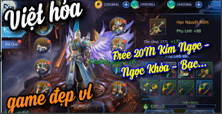 Tải game Trung Quốc hay Kiếm Thánh Việt Hóa Free 20M Kim Ngọc +  20M Kim Ngọc Khóa+  20M Bạc +  Xài Tẹt Ga