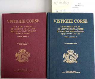 'Vistighe Corse - Guide des sources de l'histoire de la Corse dans les archives génoises' par Antoine-Marie Graziani