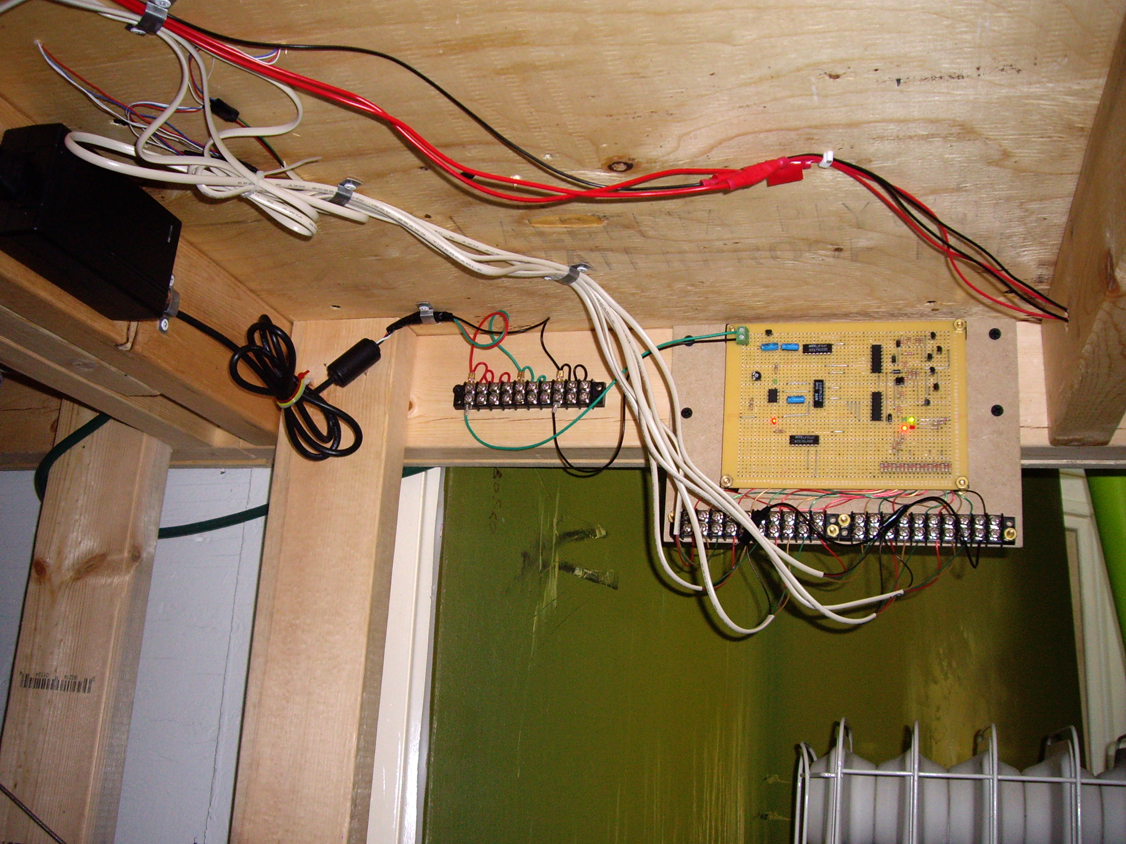 20 output scratch built traffic light controller mounded below model railroad benchwork