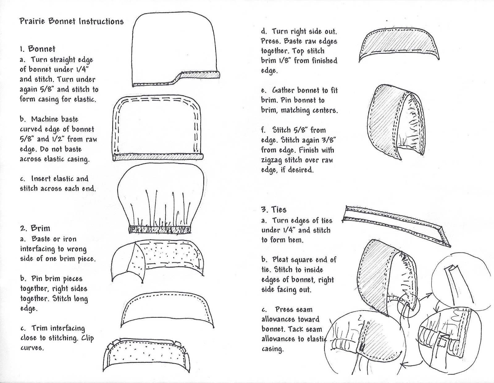 Little House Club Online Instructions To Make Your Own Bonnet
