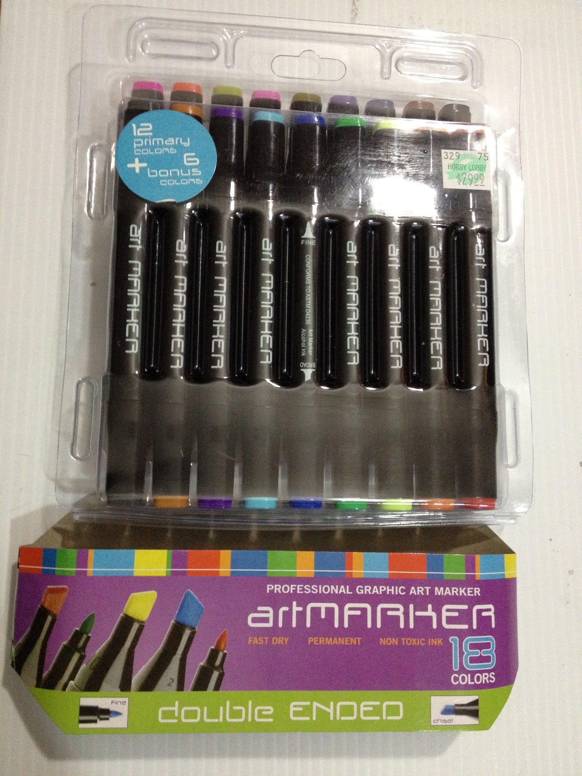 Twin Tipped Alcohol Markers - 6 Piece Set, Hobby Lobby