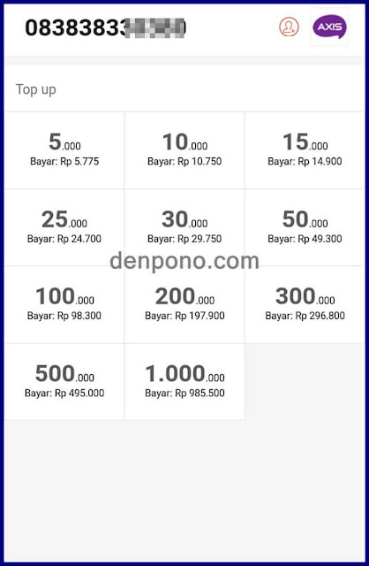 Harga Pulsa Axis Terbaru di Mitra Shopee