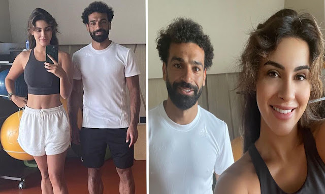 محمد صلاح مع الممثلة الهندية دينا أوبال