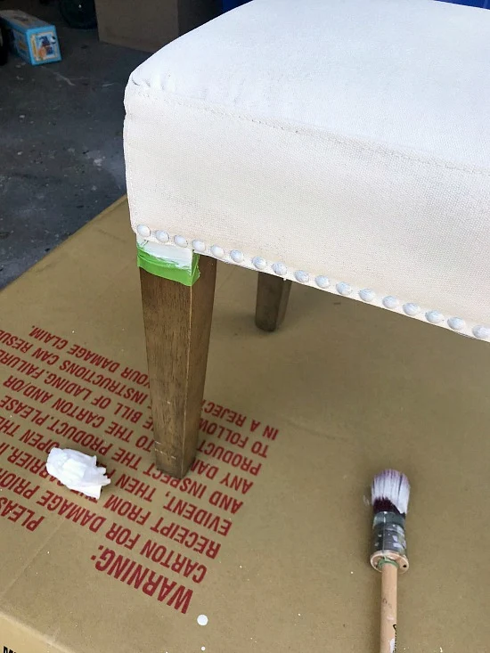 Painting with Raw Silk on Fabric furniture