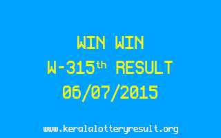 WIN WIN W 315 Lottery Result 6-7-2015