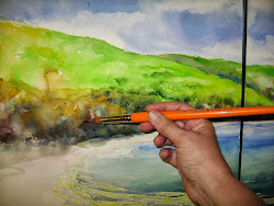 paint step beach painting triptych watercolor strack annie