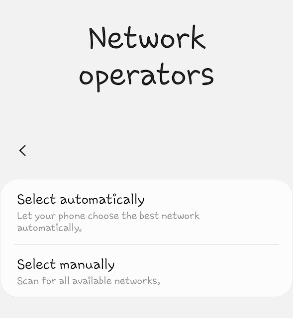 Choose mobile network manually Refrest mobile network