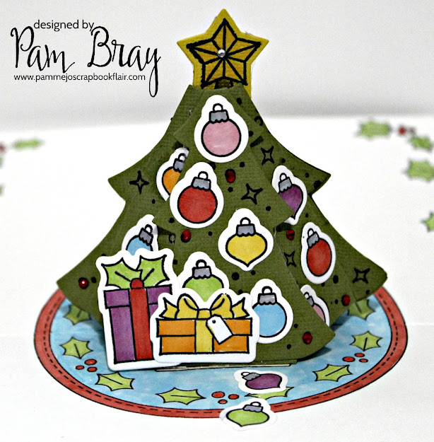 Pam Bray Designs A Girl with Flair Diamond Press Christmas Tree Pop