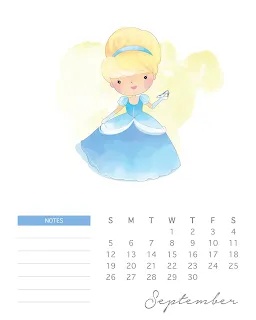 Princesas Disney: Calendario 2021 para Imprimir Gratis.